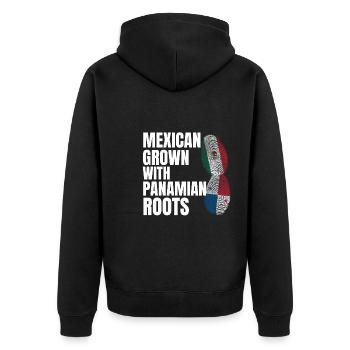 Anime & Ramen Anime Ramen Geschenk - Unisex Premium Bio Zip Hoodie - Schwarz - Hinten - Nico (187cm)