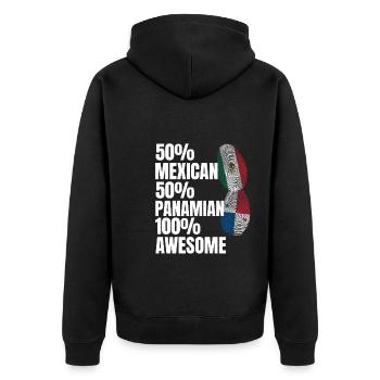 Anime & Ramen Anime Ramen Geschenk - Unisex Premium Bio Zip Hoodie - Schwarz - Hinten - Nico (187cm)