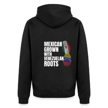 Anime & Skizzieren Mädchen Anime Skizzieren Gesche - Unisex Premium Bio Zip Hoodie - Schwarz - Hinten - Nico (187cm)