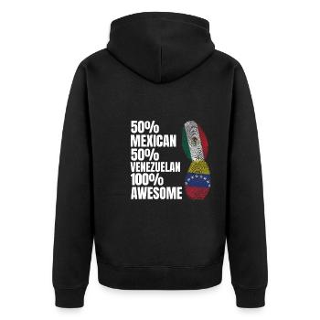 Anime & Skizzieren Mädchen Anime Skizzieren Gesche - Unisex Premium Bio Zip Hoodie - Schwarz - Hinten - Nico (187cm)
