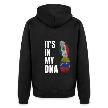 Anime & Skizzieren Mädchen Anime Skizzieren Gesche - Unisex Premium Bio Zip Hoodie - Schwarz - Hinten - Nico (187cm)