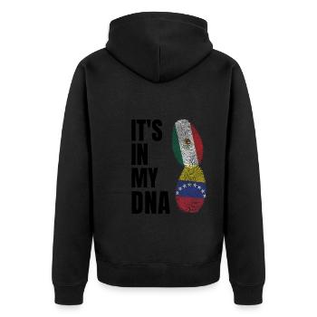 Anime & Skizzieren Mädchen Anime Skizzieren Gesche - Unisex Premium Bio Zip Hoodie - Schwarz - Hinten - Nico (187cm)