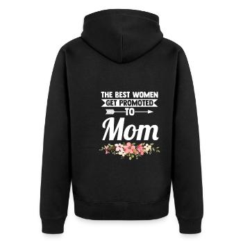 Mutter Familie Mütter Geschenk - Unisex Premium Bio Zip Hoodie - Schwarz - Hinten - Nico (187cm)
