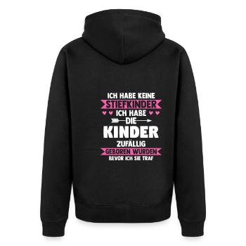 Stiefmama Familie Stiefmutter Geschenk - Unisex Premium Bio Zip Hoodie - Schwarz - Hinten - Nico (187cm)