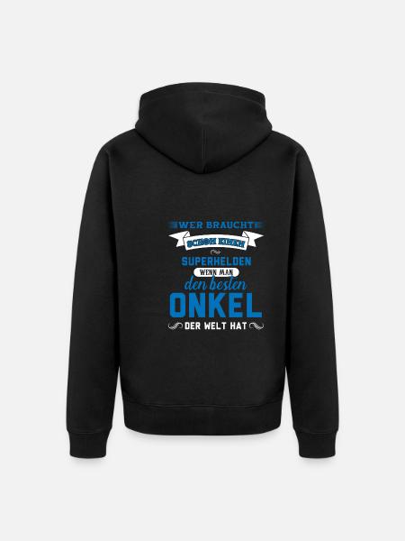 Onkel Familie Onkels Geschenk - Unisex Premium Bio Zip Hoodie - Schwarz