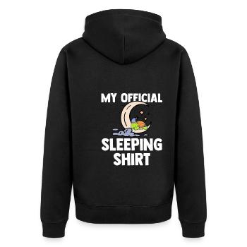 Schlafshirt Schildkröte Schlafanzug Geschenk - Unisex Premium Bio Zip Hoodie - Schwarz - Hinten - Nico (187cm)