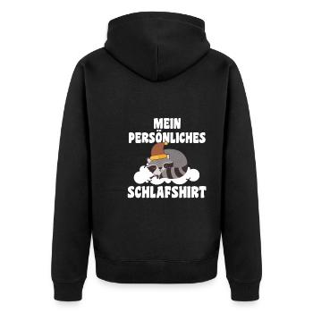 Schlafanzug Waschbär Schlafshirt Geschenk - Unisex Premium Bio Zip Hoodie - Schwarz - Hinten - Nico (187cm)