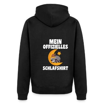 Schlafanzug Waschbär Schlafshirt Geschenk - Unisex Premium Bio Zip Hoodie - Schwarz - Hinten - Nico (187cm)