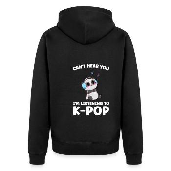 Südkorea k-pop Südkorea Geschenk - Unisex Premium Bio Zip Hoodie - Schwarz - Hinten - Nico (187cm)