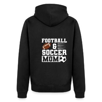baller fussball baller Geschenk - Unisex Premium Bio Zip Hoodie - Schwarz - Hinten - Nico (187cm)