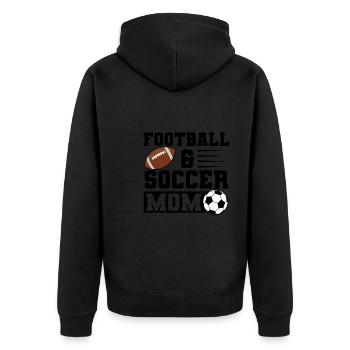 baller fussball baller Geschenk - Unisex Premium Bio Zip Hoodie - Schwarz - Hinten - Nico (187cm)