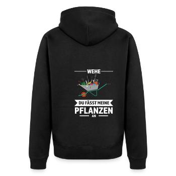 Gärtner Garten Landschaftsbauer Geschenk - Unisex Premium Bio Zip Hoodie - Schwarz - Hinten - Nico (187cm)