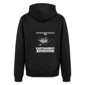 Gärtner Garten Landschaftsbauer Geschenk - Unisex Premium Bio Zip Hoodie - Schwarz - Hinten - Nico (187cm)