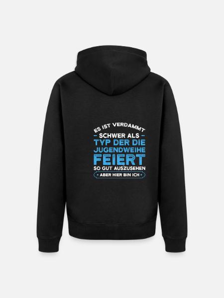 Jugendweihe Jugend Jugendliche Geschenk - Unisex Premium Bio Zip Hoodie - Schwarz