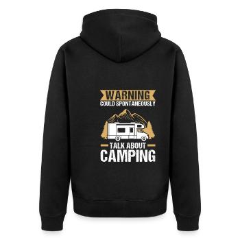 Campen Camping Campingplatz Geschenk - Unisex Premium Bio Zip Hoodie - Schwarz - Hinten - Nico (187cm)