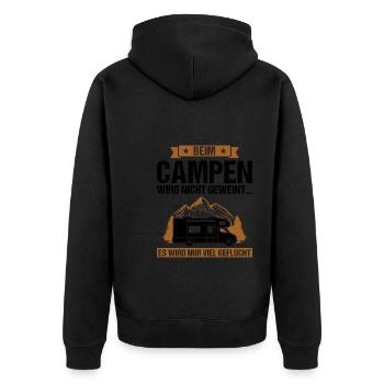Campen Camping Camper Geschenk - Unisex Premium Bio Zip Hoodie - Schwarz - Hinten - Nico (187cm)