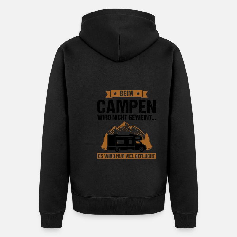 Campen Camping Camper Geschenk - Unisex Premium Bio Zip Hoodie - Schwarz
