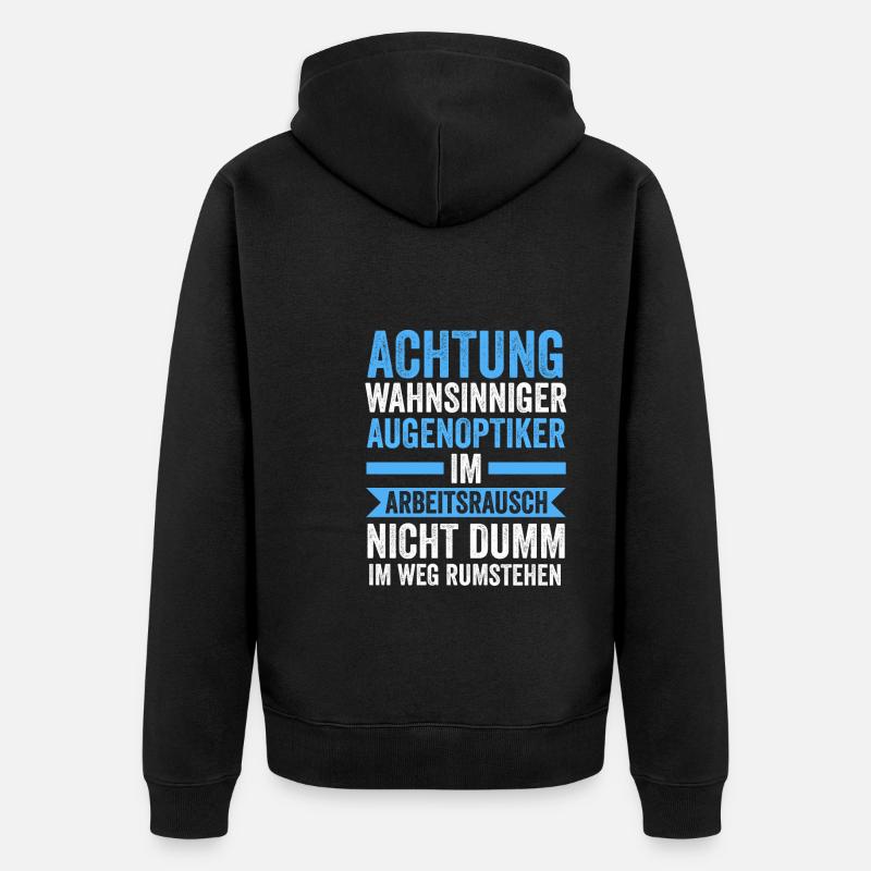Optiker Beruf Sehschärfe Geschenk - Unisex Premium Bio Zip Hoodie - Schwarz