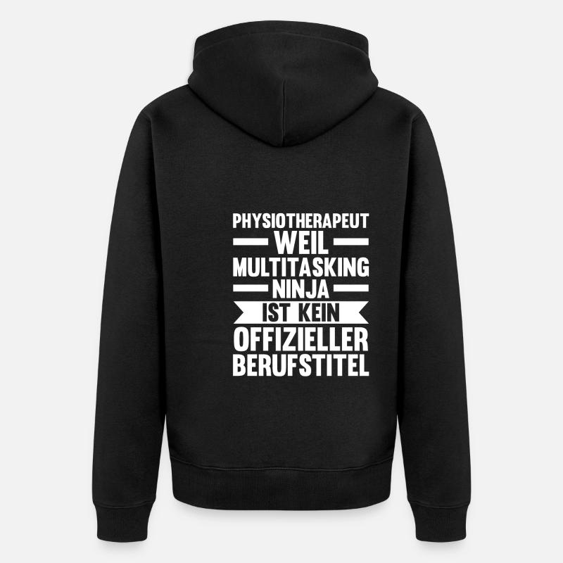 Physiotherapeut Beruf Krankengymnastik Geschenk - Unisex Premium Bio Zip Hoodie - Schwarz