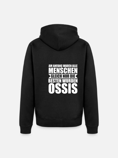 Ossi DDR Osten Geschenk - Unisex Premium Bio Zip Hoodie - Schwarz