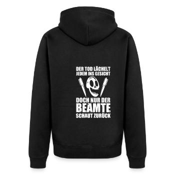 Beamter Beruf Beamte Geschenk - Unisex Premium Bio Zip Hoodie - Schwarz - Hinten - Nico (187cm)