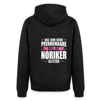 Noriker Pferd Reiter Geschenk - Unisex Premium Bio Zip Hoodie - Schwarz - Hinten - Nico (187cm)