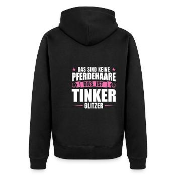 Tinker Pferd Reiter Geschenk - Unisex Premium Bio Zip Hoodie - Schwarz - Hinten - Nico (187cm)
