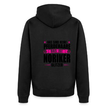 Noriker Pferd Pferde Geschenk - Unisex Premium Bio Zip Hoodie - Schwarz - Hinten - Nico (187cm)