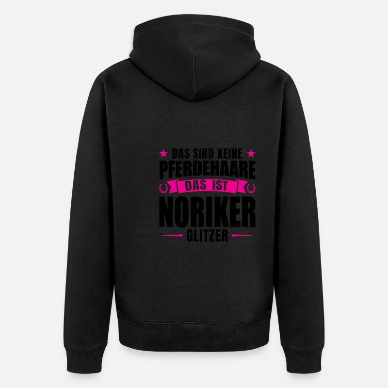 Noriker Pferd Pferde Geschenk - Unisex Premium Bio Zip Hoodie - Schwarz