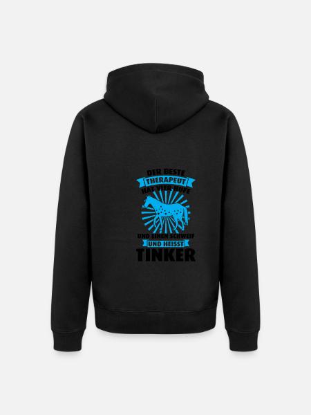 Tinker Pferd Pferde Geschenk - Unisex Premium Bio Zip Hoodie - Schwarz