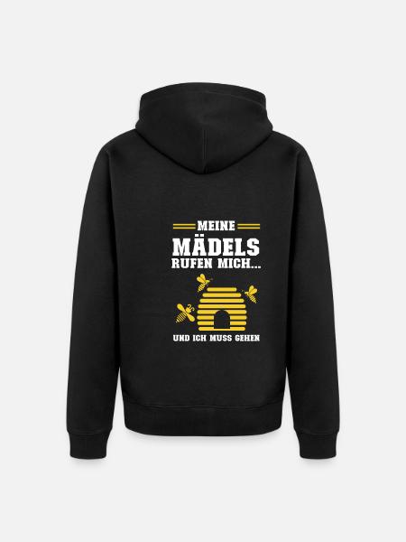 Imker Bienen Imkern Geschenk - Unisex Premium Bio Zip Hoodie - Schwarz