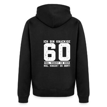 60. Geburtstag Feier 60 Jahre alt Geschenk - Unisex Premium Bio Zip Hoodie - Schwarz - Hinten - Nico (187cm)
