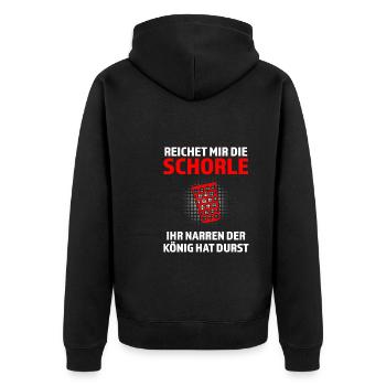 Schorle Pfälzer Weinschorle Geschenk - Unisex Premium Bio Zip Hoodie - Schwarz - Hinten - Nico (187cm)