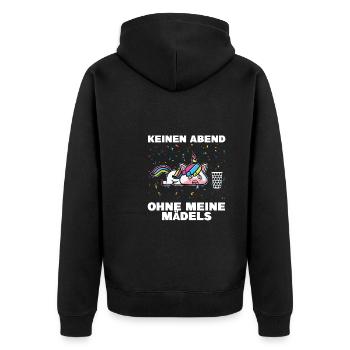 Schorle Einhorn Dubbeglas Geschenk - Unisex Premium Bio Zip Hoodie - Schwarz - Hinten - Nico (187cm)