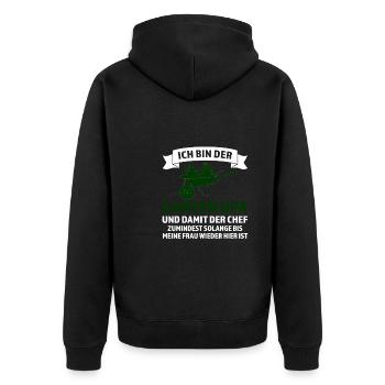 Garten Opa Pflanzen Gärtner Geschenk - Unisex Premium Bio Zip Hoodie - Schwarz - Hinten - Nico (187cm)