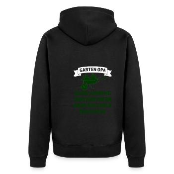 Garten Opa Pflanzen Gartenarbeit Geschenk - Unisex Premium Bio Zip Hoodie - Schwarz - Hinten - Nico (187cm)