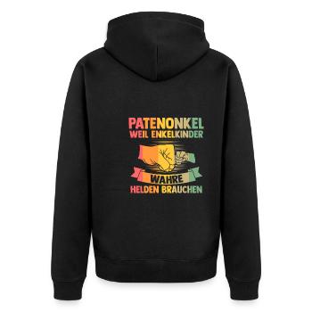 Onkel & Neffe Familie Onkel Geschenk - Unisex Premium Bio Zip Hoodie - Schwarz - Hinten - Nico (187cm)