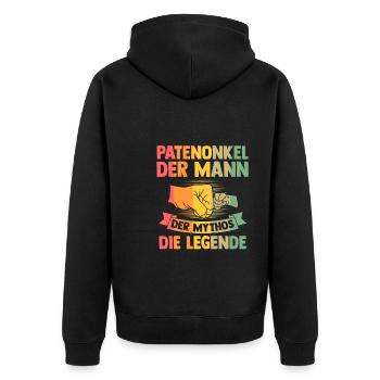 Onkel & Nichte Familie Onkel Geschenk - Unisex Premium Bio Zip Hoodie - Schwarz - Hinten - Nico (187cm)