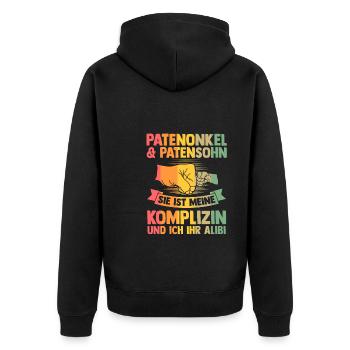 Bruder & Onkel Familie Bruder Geschenk - Unisex Premium Bio Zip Hoodie - Schwarz - Hinten - Nico (187cm)