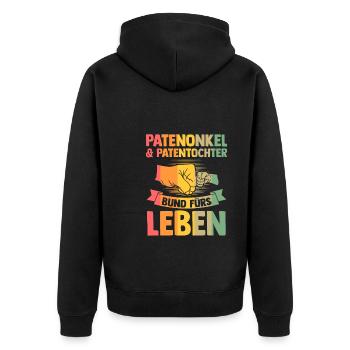 Stiefvater Familie Stiefpapa Geschenk - Unisex Premium Bio Zip Hoodie - Schwarz - Hinten - Nico (187cm)