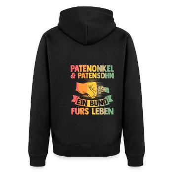 Papa & Tochter Familie Tochter Geschenk - Unisex Premium Bio Zip Hoodie - Schwarz - Hinten - Nico (187cm)