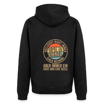 Papa & Tochter Familie Tochter Geschenk - Unisex Premium Bio Zip Hoodie - Schwarz - Hinten - Nico (187cm)