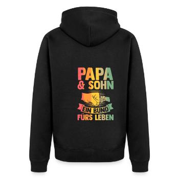 Onkel & Neffe Familie Neffe Geschenk - Unisex Premium Bio Zip Hoodie - Schwarz - Hinten - Nico (187cm)