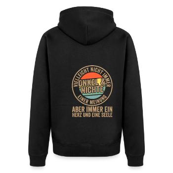 Opa & Enkelin Familie Großvater Geschenk - Unisex Premium Bio Zip Hoodie - Schwarz - Hinten - Nico (187cm)