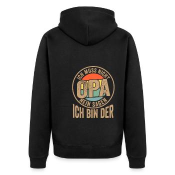 Onkel & Neffe Familie Onkels Geschenk - Unisex Premium Bio Zip Hoodie - Schwarz - Hinten - Nico (187cm)