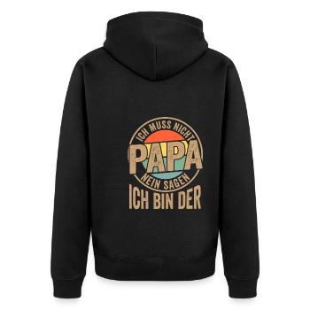 Onkel & Nichte Familie Onkels Geschenk - Unisex Premium Bio Zip Hoodie - Schwarz - Hinten - Nico (187cm)