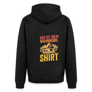 Camping Camper Campen Geschenk - Unisex Premium Bio Zip Hoodie - Schwarz - Hinten - Nico (187cm)