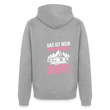 Camping Camper Caravan Geschenk - Unisex Premium Bio Zip Hoodie - Grau meliert - Hinten - Nico (187cm)