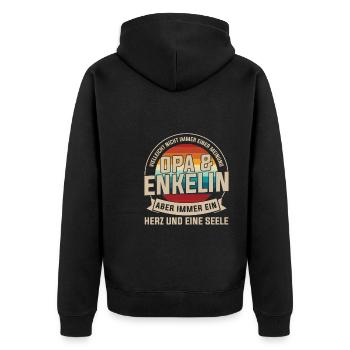 Opa & Enkelin Familie Enkeltochter Geschenk - Unisex Premium Bio Zip Hoodie - Schwarz - Hinten - Nico (187cm)