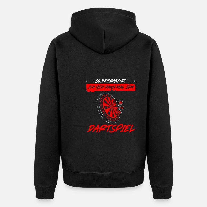 Darts Darten Darter Geschenk - Unisex Premium Bio Zip Hoodie - Schwarz